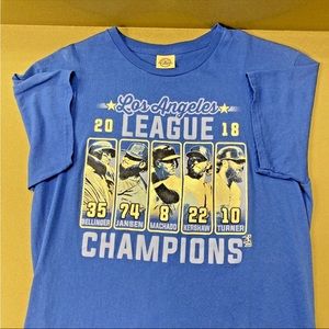 LA Dodgers T Shirt Adult Medium 2018 NL Champions Blue Kershaw